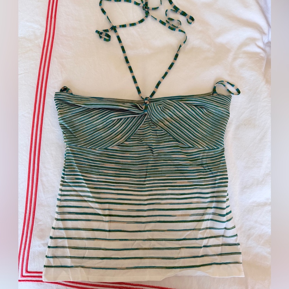 Missoni Green and White Striped Camisole